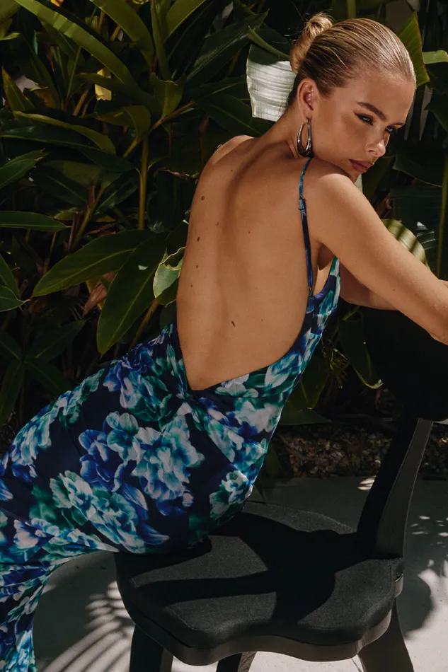 Runaway The Label Maxi Shop CHANNING MAXI DRESS 8211 NAVY FLORAL