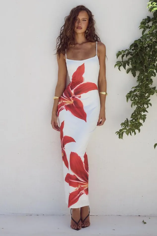 Runaway The Label Midi Shop DEIA MIDI DRESS 8211 CRIMSON LILY