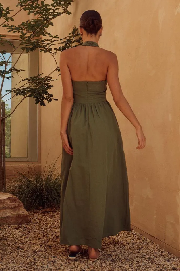 Runaway The Label Midi Shop LOCKLEA MIDI DRESS 8211 KHAKI