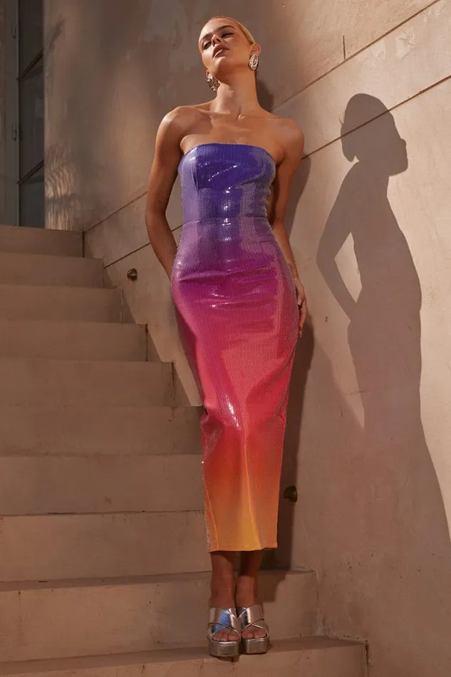 Runaway The Label Midi Shop MALIBU MIDI DRESS 8211 SUNSET