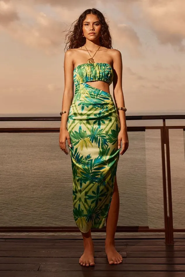 Runaway The Label Midi Shop POSANTO MIDI DRESS 8211 PALM