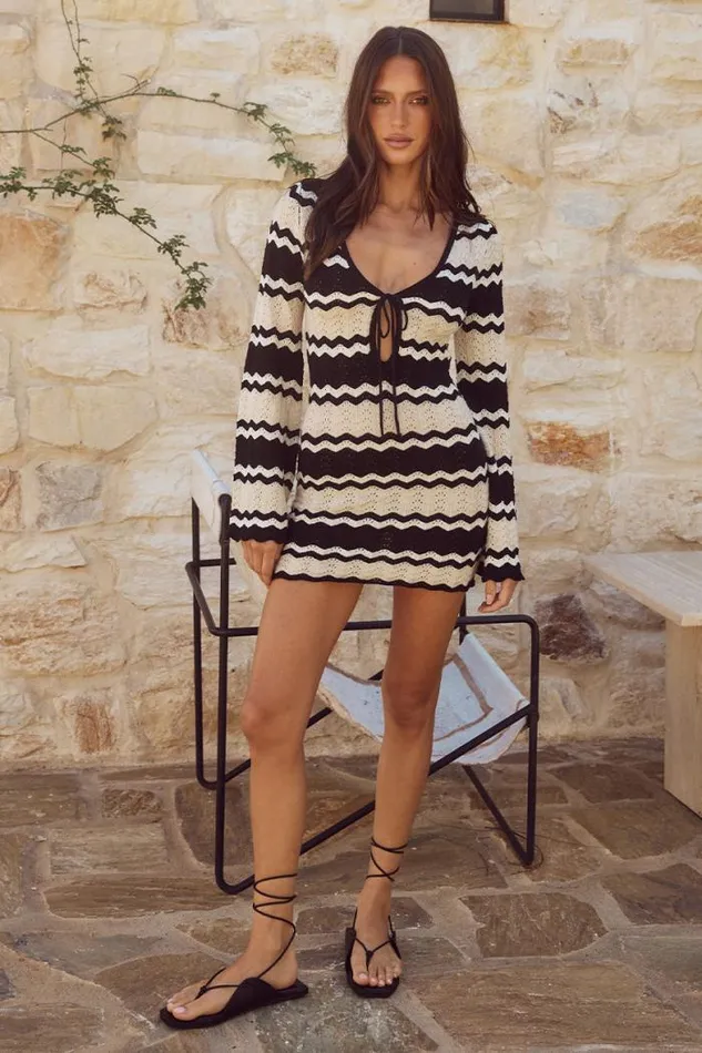 Runaway The Label Mini Shop SOFIA MINI DRESS 8211 BLACKCREAM