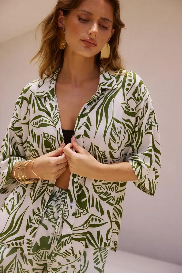 Runaway The Label Shirts and Blouses Shop VENUS SHIRT 8211 SANTINO OLIVE
