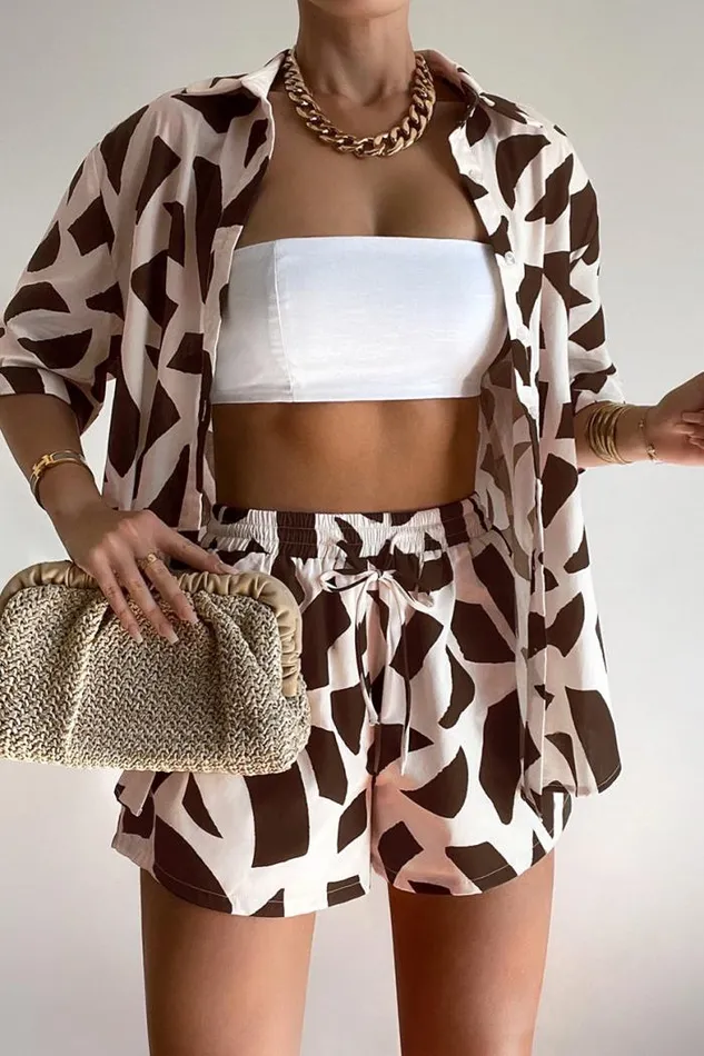 Runaway The Label Shorts Shop ZANZI SHORT 8211 LAZURE CHOCOLATE