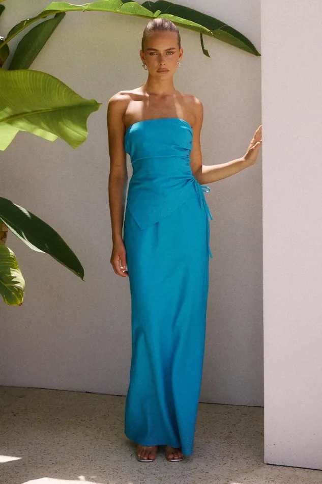 Runaway The Label Skirts Shop MURILO MAXI SKIRT 8211 BLUE