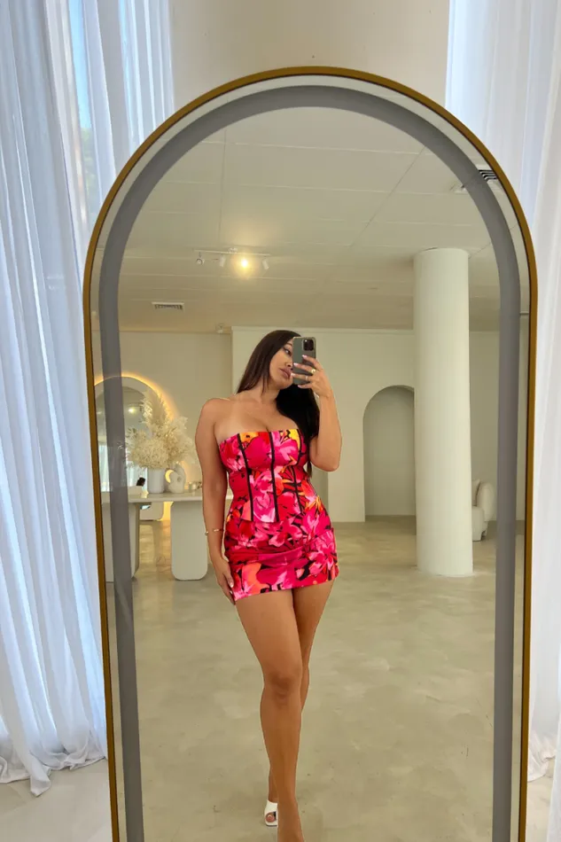 Runaway The Label Skirts Shop RIANNI MINI SKIRT 8211 PINK FLORAL Runaway The Label Skirts Shop RIANNI MINI SKIRT 8211 PINK FLORAL