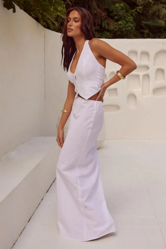 Runaway The Label Skirts Shop SAPHIRA MAXI SKIRT 8211 WHITE