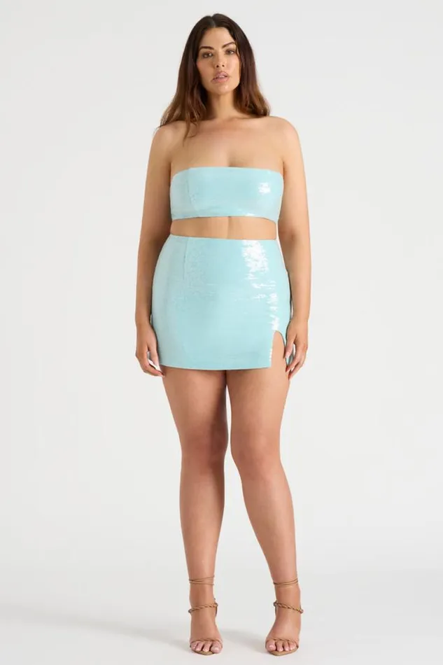 Runaway The Label Skirts Shop THE SEQUIN SKIRT 8211 AQUA Runaway The Label Skirts Shop THE SEQUIN SKIRT 8211 AQUA