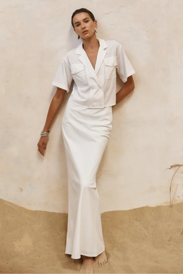 Runaway The Label Skirts Shop VERONA MAXI SKIRT 8211 WHITE