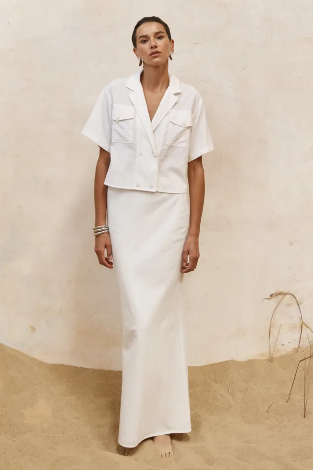 Runaway The Label Skirts Shop VERONA MAXI SKIRT 8211 WHITE