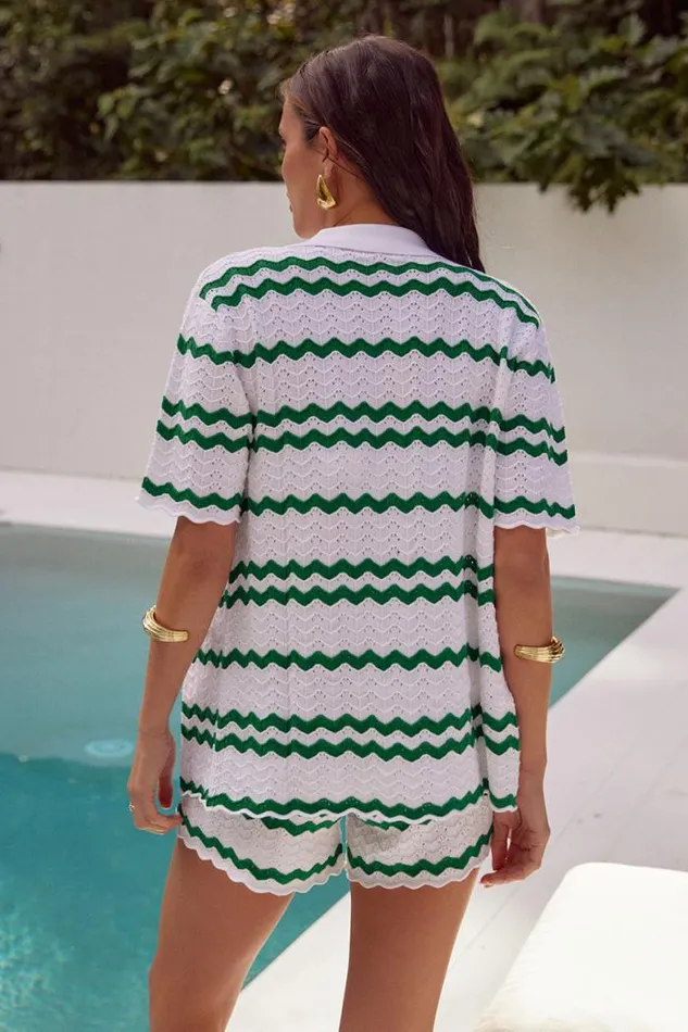 Runaway The Label Summer Sets Shop CAPRICE TOP 8211 WHITEGREEN
