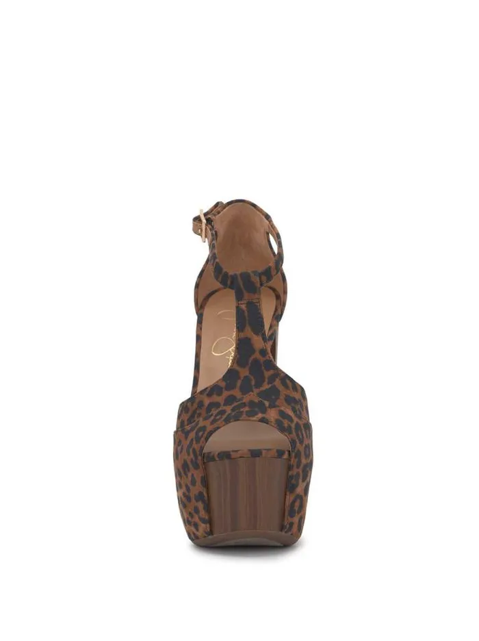Sandals Shoes Jessica Simpson Dany TStrap Platform Sandal In Safari Leopard