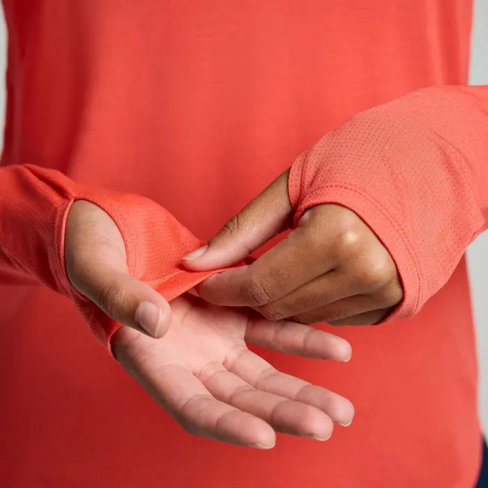 Saucony Tops Women Stopwatch Long Sleeve Cayenne Heather