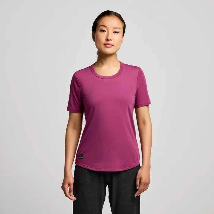 Saucony Tops Women Triumph Short Sleeve Plum