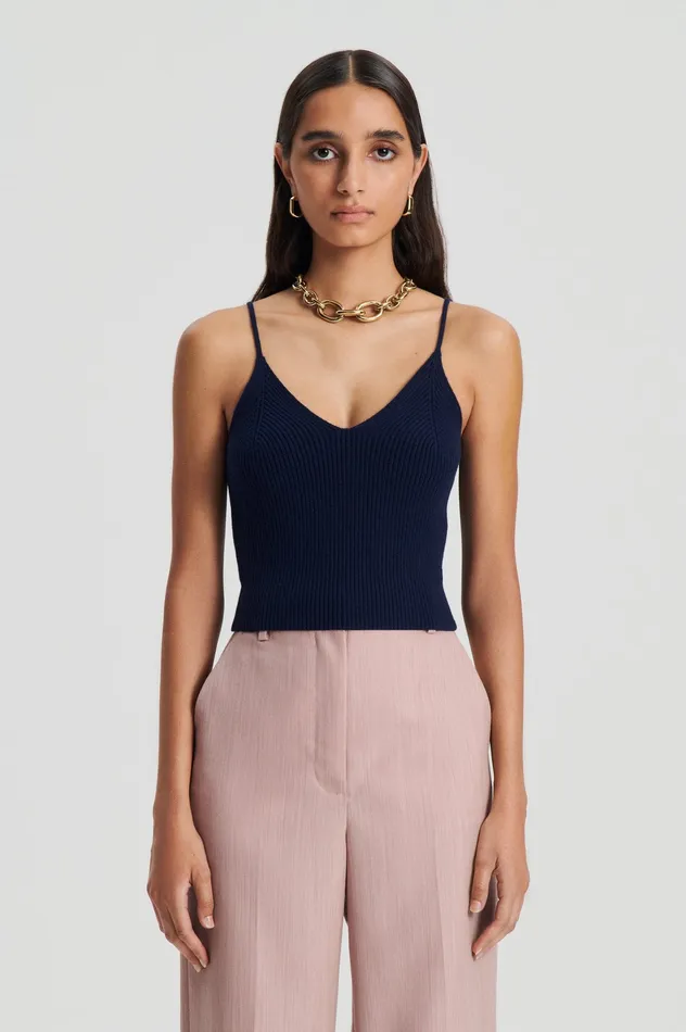 Scanlan Theodore CASHMERE CAMISOLE NAVY X Women Knitwear Scanlan Theodore CASHMERE CAMISOLE NAVY X Women Knitwear