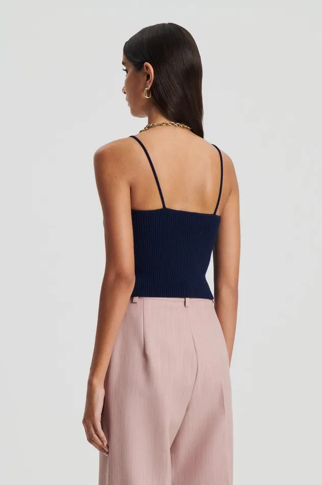 Scanlan Theodore CASHMERE CAMISOLE NAVY X Women Knitwear Scanlan Theodore CASHMERE CAMISOLE NAVY X Women Knitwear