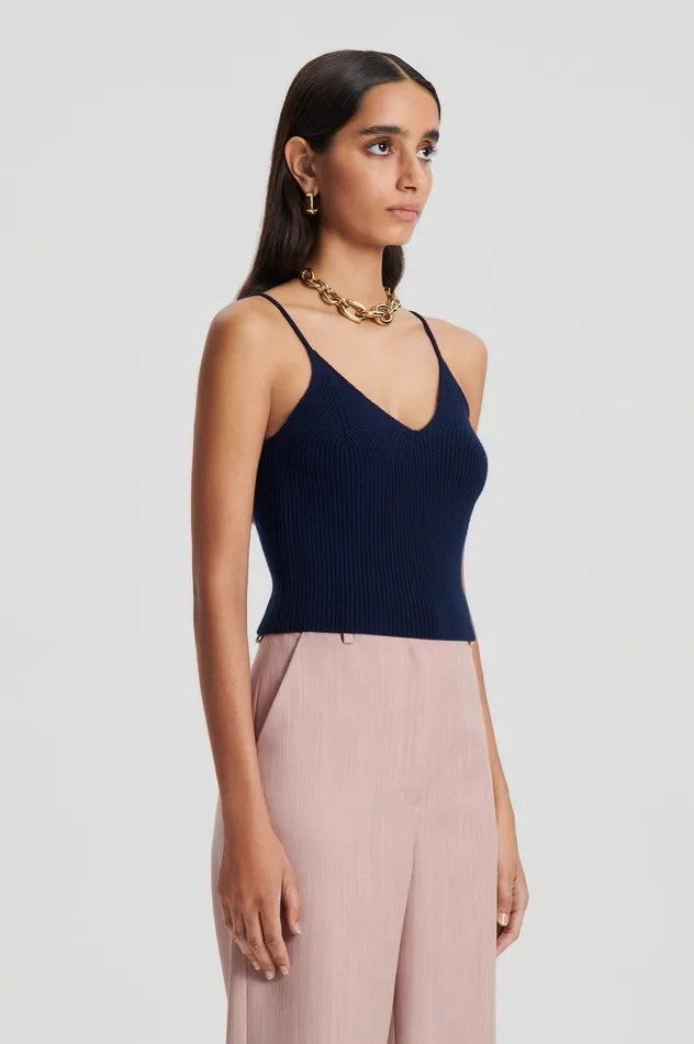 Scanlan Theodore CASHMERE CAMISOLE NAVY X Women Knitwear Scanlan Theodore CASHMERE CAMISOLE NAVY X Women Knitwear