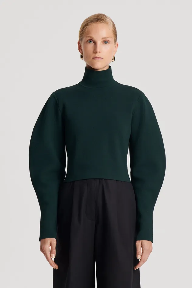 Scanlan Theodore CREPE KNIT COCOON SLEEVE SWEATER DARKGREEN Women Tops Scanlan Theodore CREPE KNIT COCOON SLEEVE SWEATER DARKGREEN Women Tops