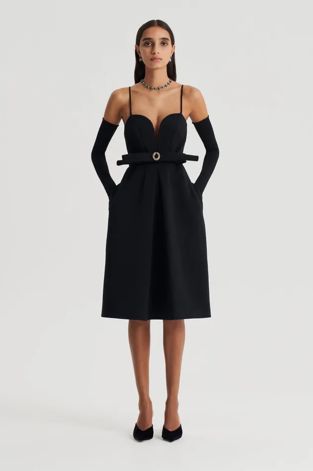 Scanlan Theodore Dresses Women DIAMANTE TRIM DRESS BLACK