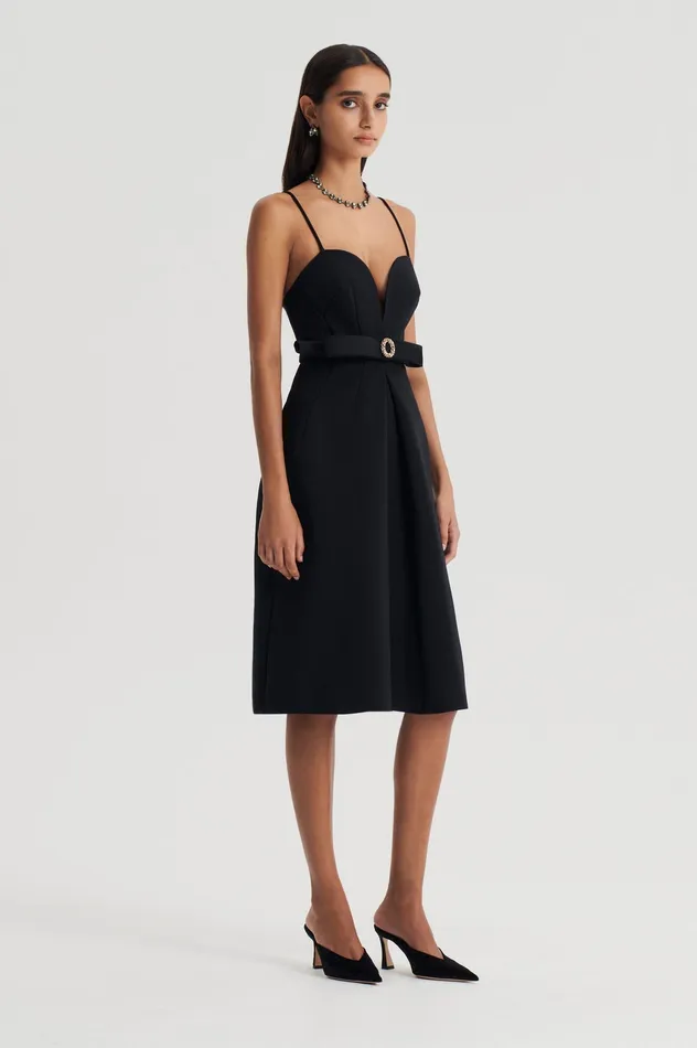 Scanlan Theodore Dresses Women DIAMANTE TRIM DRESS BLACK Scanlan Theodore Dresses Women DIAMANTE TRIM DRESS BLACK