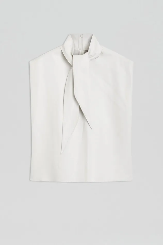 Scanlan Theodore Tops Women LEATHER CRAVAT TOP WHITE
