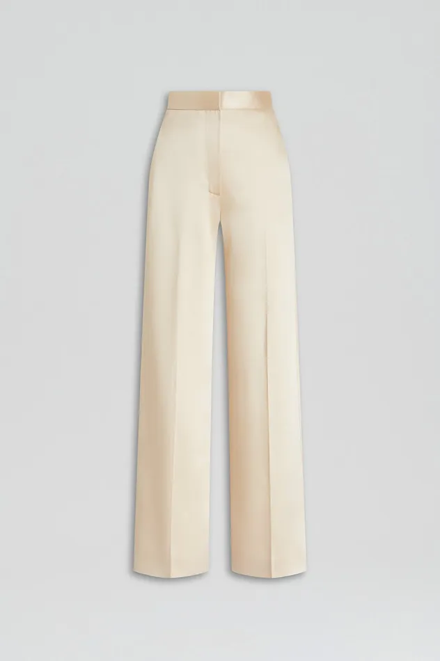 Scanlan Theodore Trousers Women SATIN DRAPE LEG TROUSER GOLD Scanlan Theodore Trousers Women SATIN DRAPE LEG TROUSER GOLD