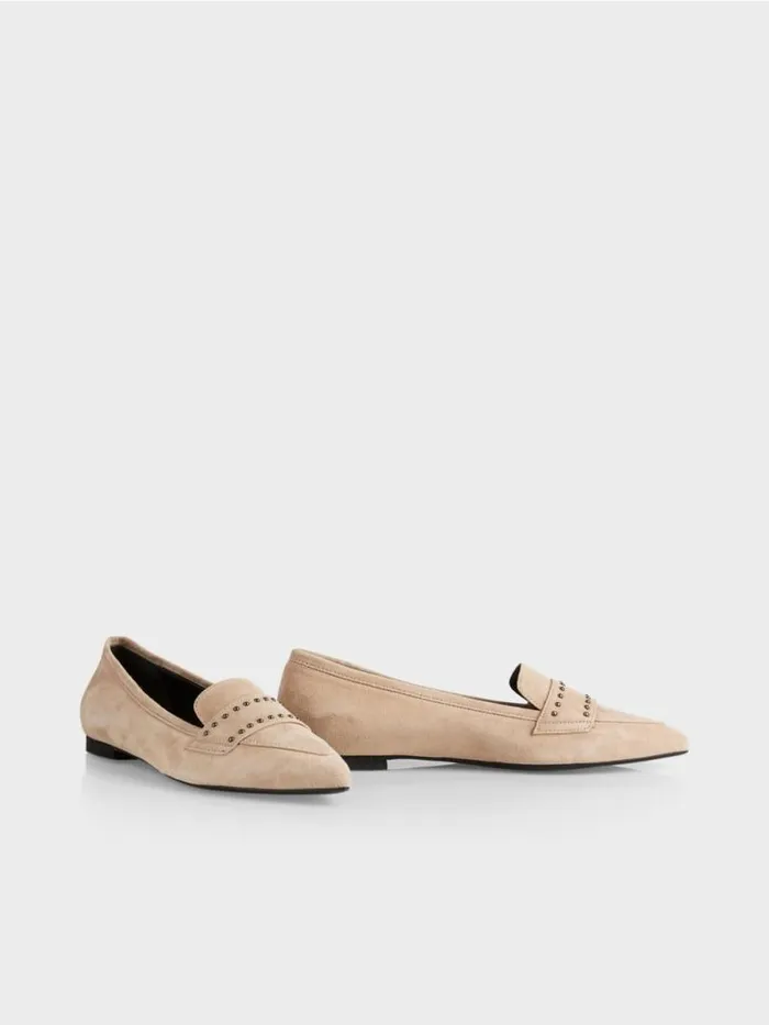 Schuhe Damen Marc Cain Ballerinas Mit Nieten Bright Toffee