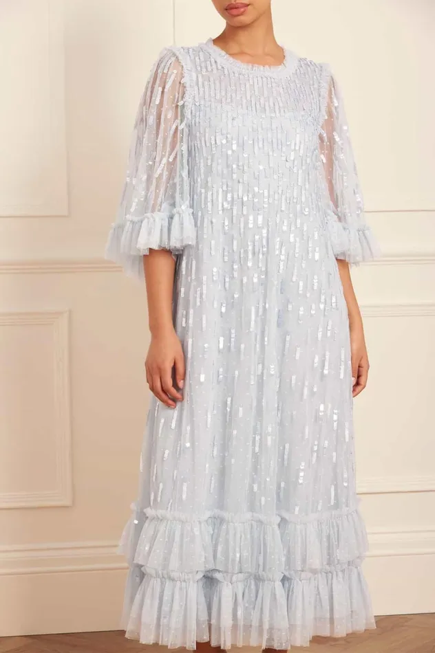 Sequin Dash Ballerina Dress Blue Women Needle and Thread Dresses