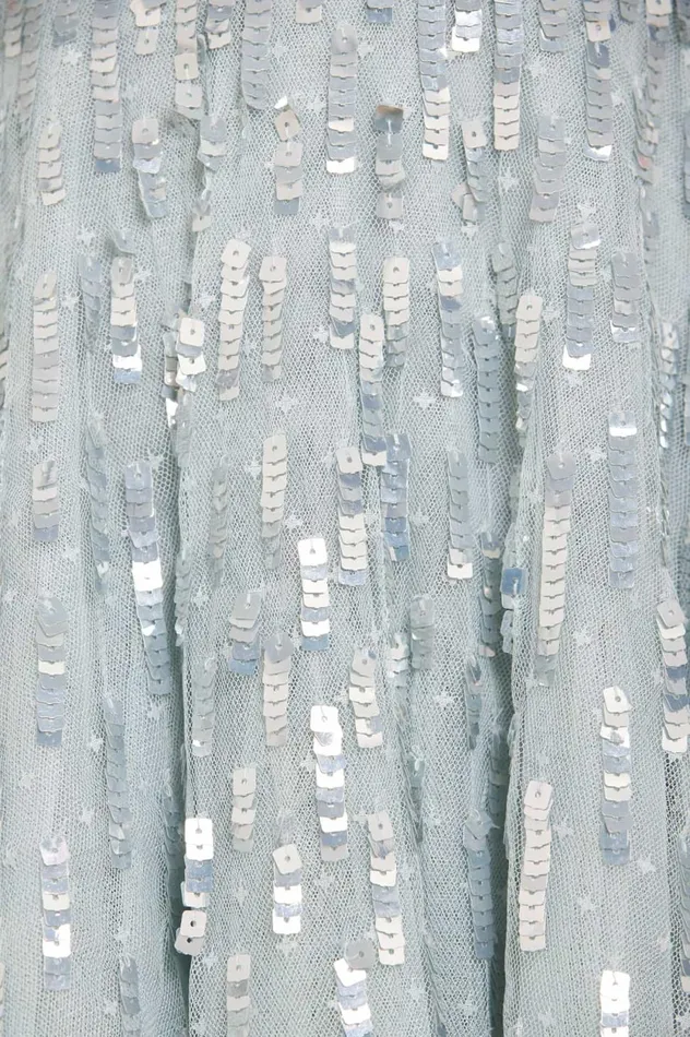 Sequin Dash Cape Micro Mini Dress Blue Women Needle and Thread Dresses