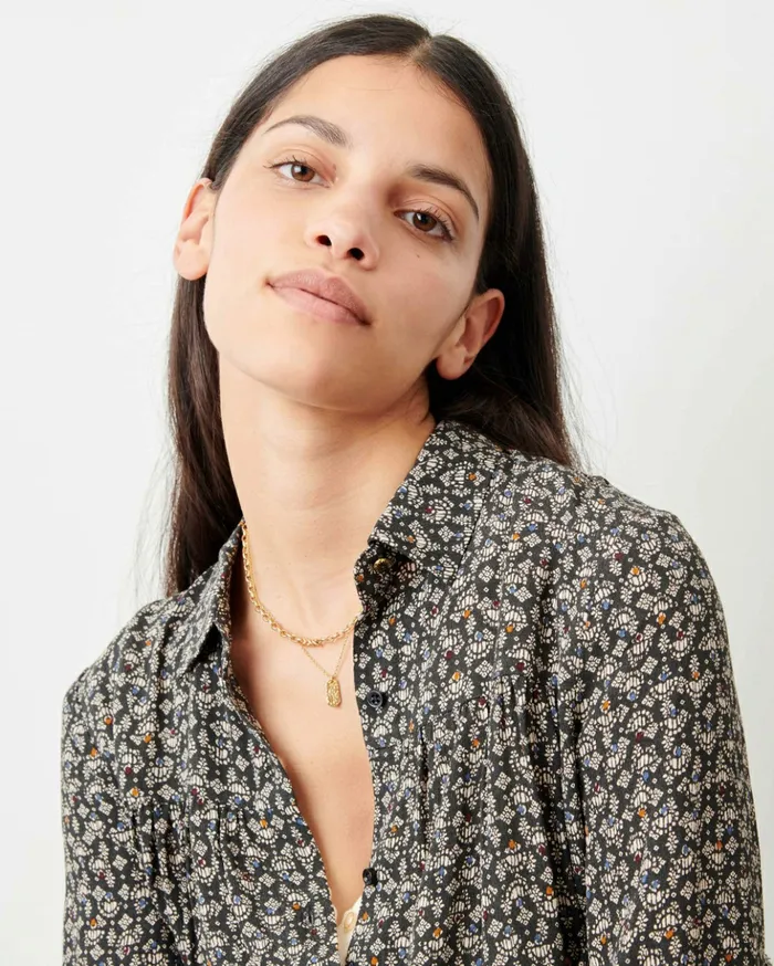 Sessn Womens Shirts And Blouses Nastassia Coffee Blue Orozco On Sale
