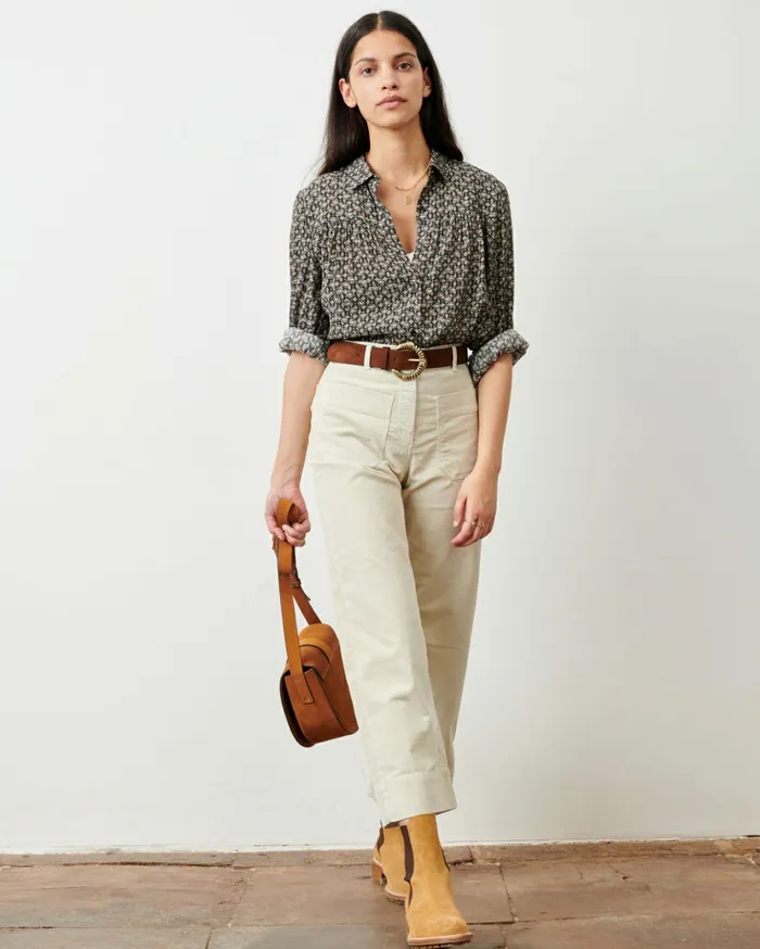 Sessn Womens Shirts And Blouses Nastassia Coffee Blue Orozco On Sale