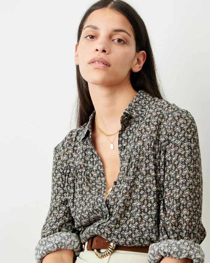Sessn Womens Shirts And Blouses Nastassia Coffee Blue Orozco On Sale