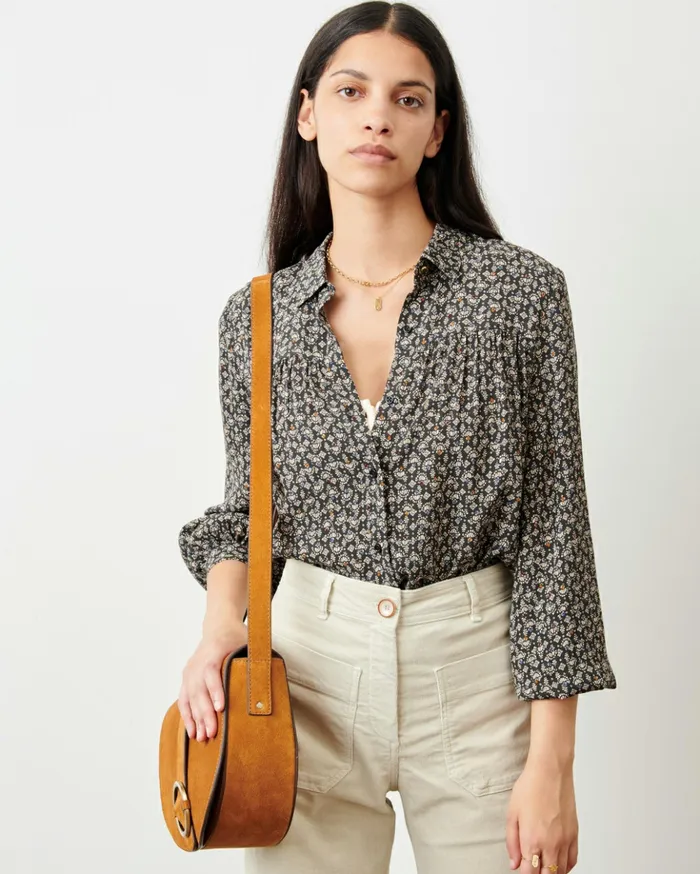 Sessn Womens Shirts And Blouses Nastassia Coffee Blue Orozco On Sale