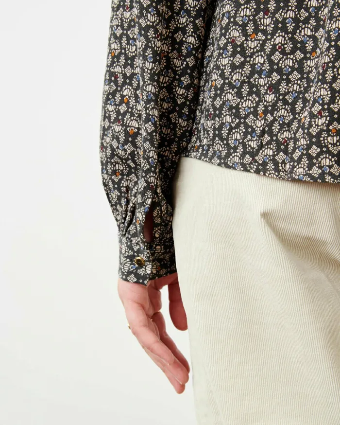 Sessn Womens Shirts And Blouses Nastassia Coffee Blue Orozco On Sale