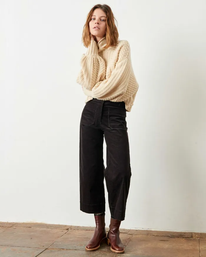 Sessn Womens Trousers Hudvelvet Graphite