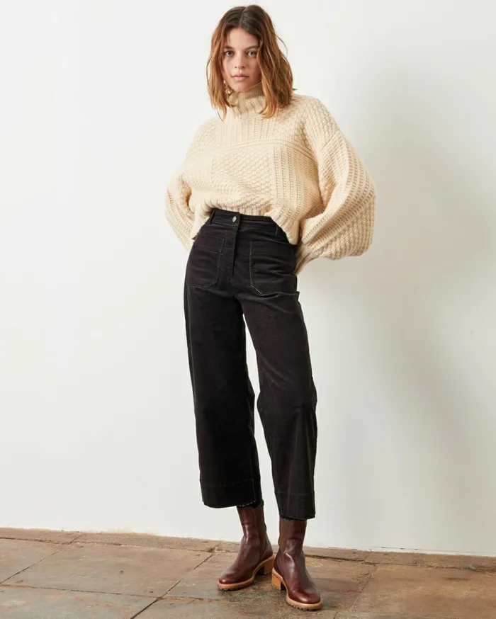 Sessn Womens Trousers Hudvelvet Graphite