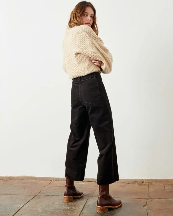 Sessn Womens Trousers Hudvelvet Graphite
