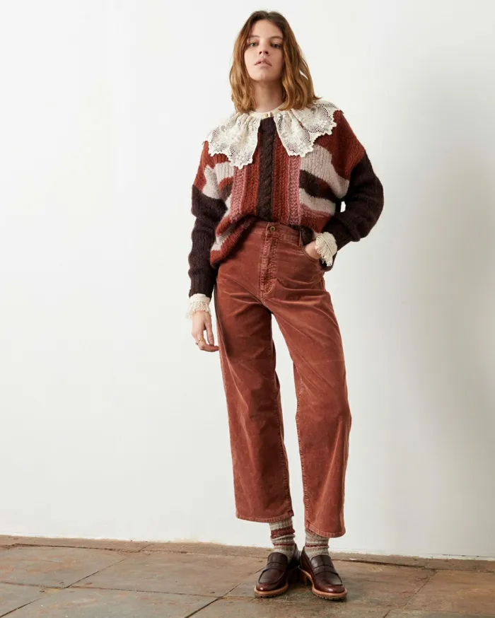 Sessn Womens Trousers Velvet cruise Auburn