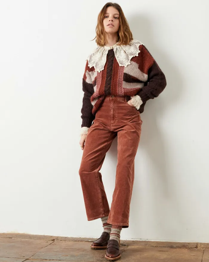 Sessn Womens Trousers Velvet cruise Auburn