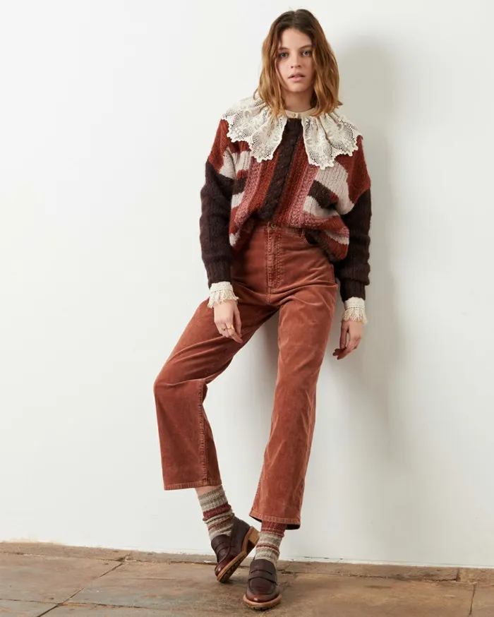 Sessn Womens Trousers Velvet cruise Auburn