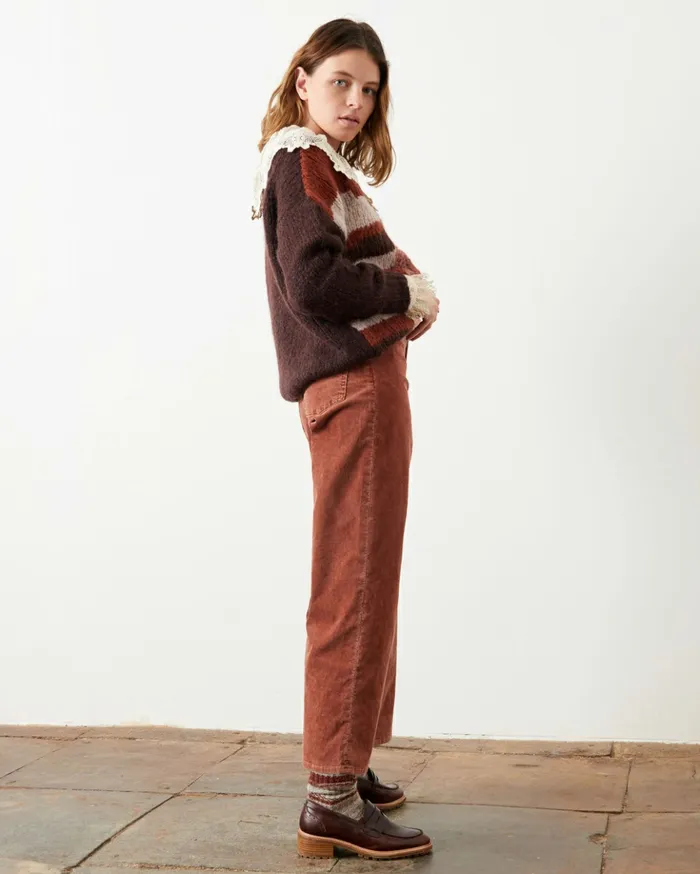 Sessn Womens Trousers Velvet cruise Auburn