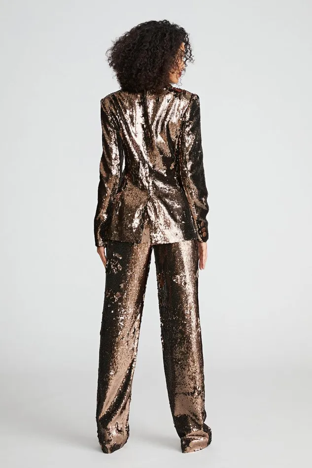 Sets Women Halston Ameri Jacket In Sequin Java