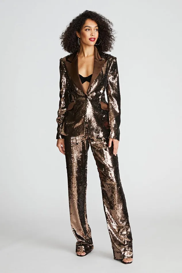 Sets Women Halston Ameri Jacket In Sequin Java
