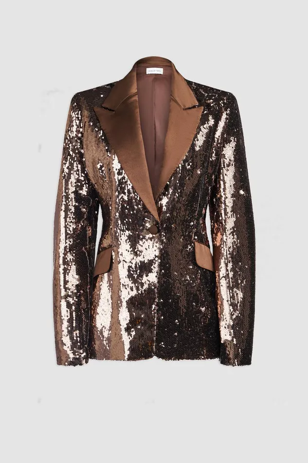 Sets Women Halston Ameri Jacket In Sequin Java