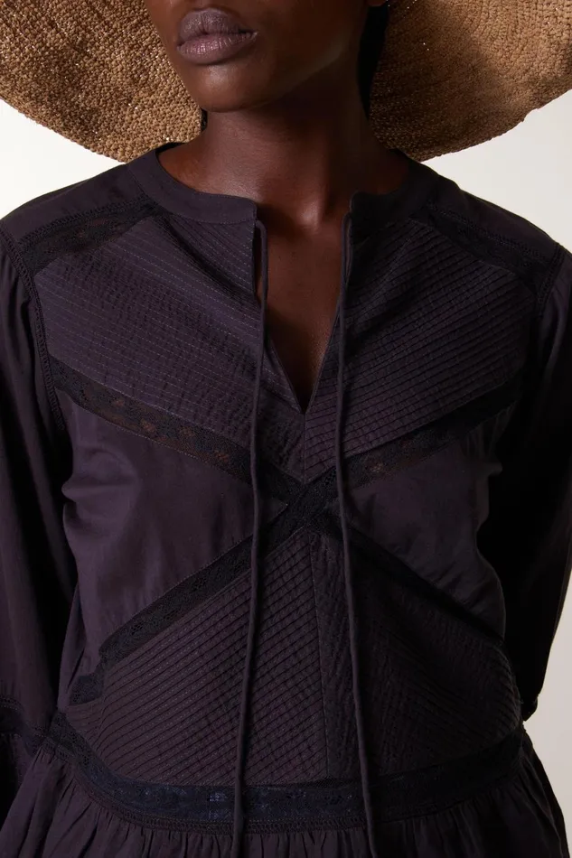 Shirts and Blouses Women Leon and Harper Cecil Lace Blouse Carbone
