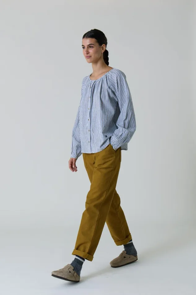 Shirts and Blouses Women Leon and Harper Coalie Stripe Shirt Blue