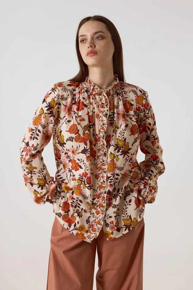 Shirts and Blouses Women Leon and Harper Crys Gipsy Shirt Ecru