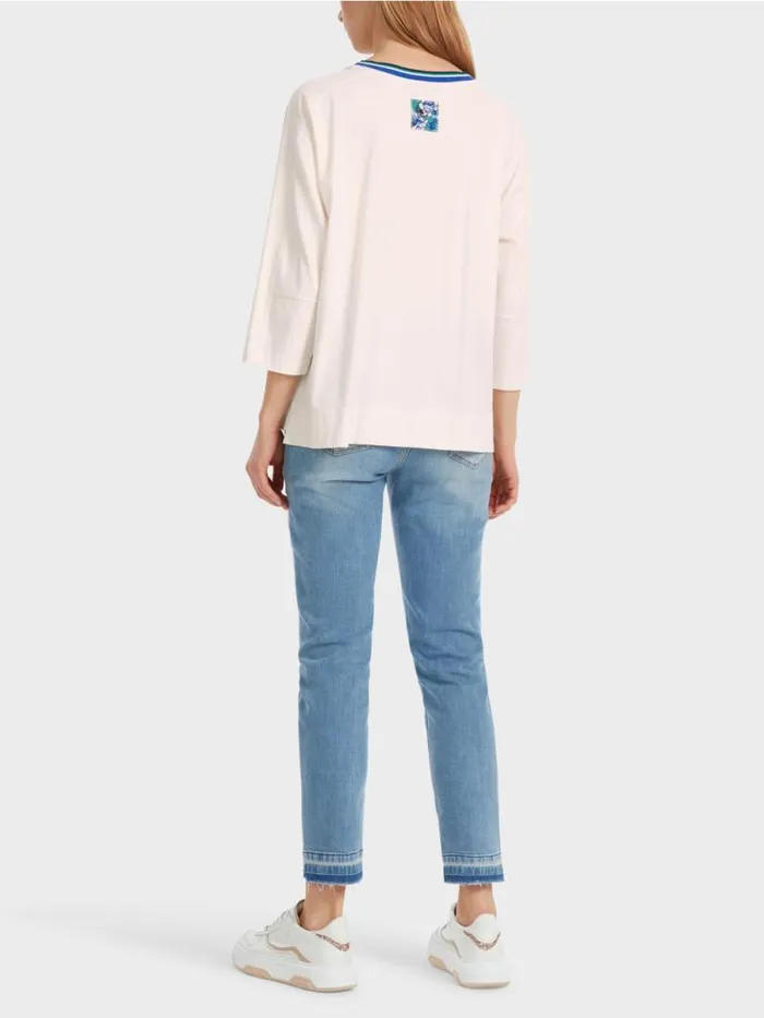 Shirts and Tops Damen Marc Cain Bedrucktes TShirt Rethink Together Almond Blossom