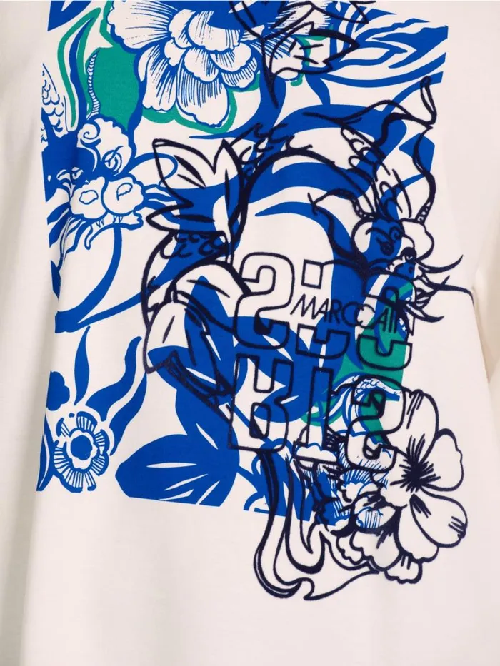 Shirts and Tops Damen Marc Cain Bedrucktes TShirt Rethink Together Almond Blossom
