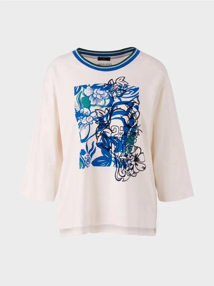 Shirts and Tops Damen Marc Cain Bedrucktes TShirt Rethink Together Almond Blossom